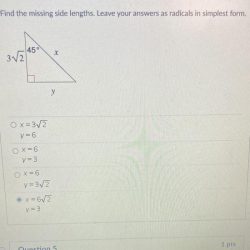 Answers lengths missing side leave find simplest radicals form show examples answer transcribed text squareroot