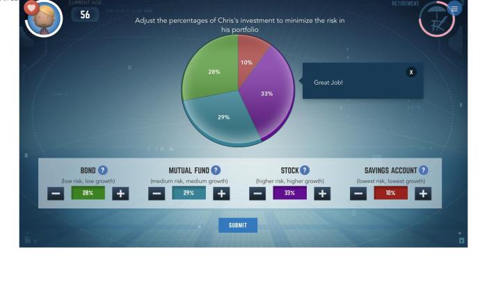 Adjust the percentages of chris investments answer