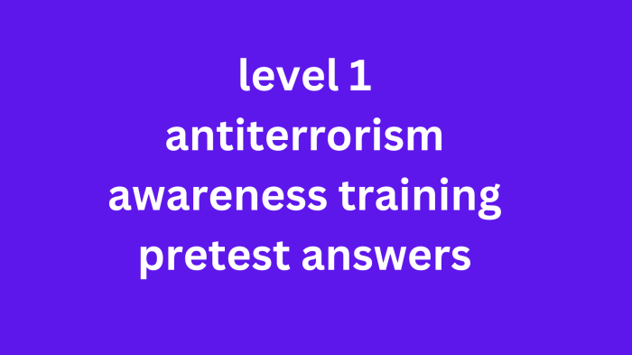 Level i antiterrorism awareness training post test answers